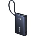 Baseus - Power Bank Picogo - Type-C, USB, Fast Charging, 45W, 10000mAh, Built-In Type-C Cable - Black - (P10076803123-00)