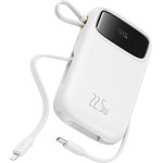 Baseus - Power Bank Qpow Pro+ - Lightning, 2x Type-C, USB, 22.5W, 20000mAh, Cable Type-C, 30cm - White - (P10055002223-00)