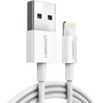 Ugreen - Data Cable US155 (20730) - For iPhone, iPad, iPod, Usb To Lightning, 5V/2.4A, 480Mbps, Mfi Ceritified, 2m - White - (20730;US155)