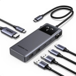 Ugreen - Docking Station Uno 6in1 CM888 (35998) - Led Display, 2x USB, 2x Type-C, HDMI, 10Gb/s, 4K, 100W SD/Tf Slot - Black - (35998;CM888)