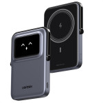 Ugreen - Power Bank PB571 (35605B) - With Digital Display, Fast Charge, Magnetic, Wireless, 5000mAh, USB-C, 18W, 5V/3A - Grey - (35605B; PB571)