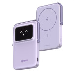 Ugreen - Power Bank PB571 (35606) - With Digital Display, Fast Charge, Magnetic, Wireless, 5000mAh, USB-C, 18W, 3A - Purple - (35606;PB571)