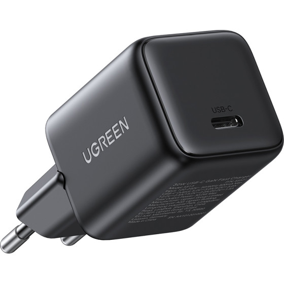 Ugreen - Wall Charger X513 (65007) - USB-C, GaN, Fast Charging, 30W, QC4, 5V/3A - Black - (65007;X513)