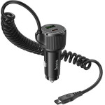 Hoco ��������� ����������� 1xUSB-A ��� 2xUSB-C 50W PD+Qc �� ������� Type-C Black - (NZ17A Avant-garde)