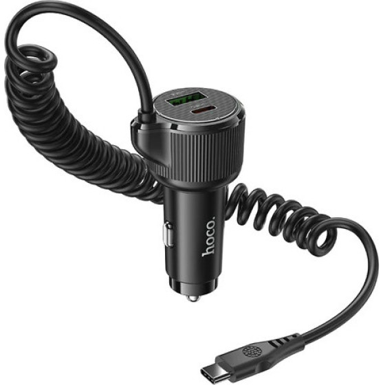 Hoco ��������� ����������� 1xUSB-A ��� 2xUSB-C 50W PD+Qc �� ������� Type-C Black - (NZ17A Avant-garde)