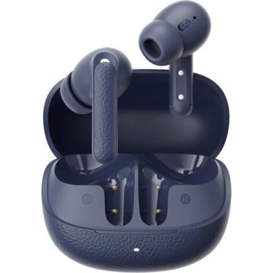 QCY Buds Anc Blue (HT15) - 45db Anc Tws Earbuds 35h 5 Mic ENC, ear-Canal Adaptive tech, Leather Case - (QCY-HT15 Blue)