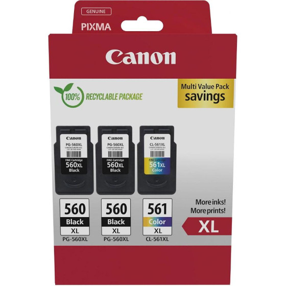 Canon ������ Inkjet PG-560XLx2/CL-561XL Multipack - (3712C009)