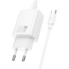 Hoco ��������� �������� N62 Gentle �� 1 ����� �������� USB-C Quick Charge 30W 5V 3.0A ������ + ������� USB-C �� USB-C - (N62 Gentle + Cable)