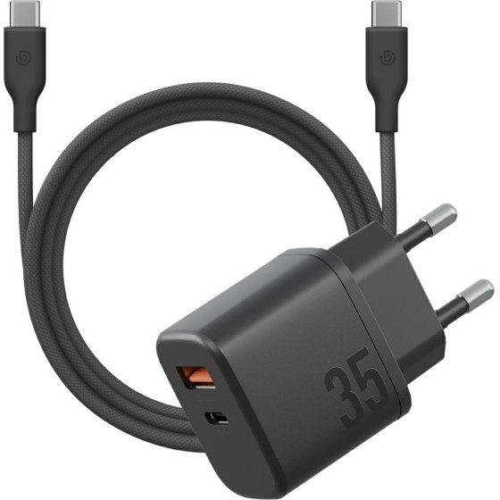 ENERGEA Wall Charger Bazic Goport Velox Kit 1xUSB-C 1xUSB-A Gan 35W With Cable Black - (CHR-GPVLX-EU-BLK)