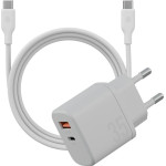 ENERGEA Wall Charger Bazic Goport Velox Kit 1xUSB-C 1xUSB-A Gan 35W With Cable White - (CHR-GPVLX-EU-WHT)