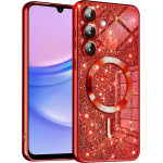Techsuit - Luxury Glitter Magsafe - Samsung Galaxy A15 4G / A15 5G - Red