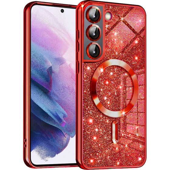 Techsuit - Luxury Glitter Magsafe - Samsung Galaxy S21 5G - Red