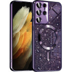 Techsuit - Luxury Glitter Magsafe - Samsung Galaxy S21 Ultra 5G - Deep Purple