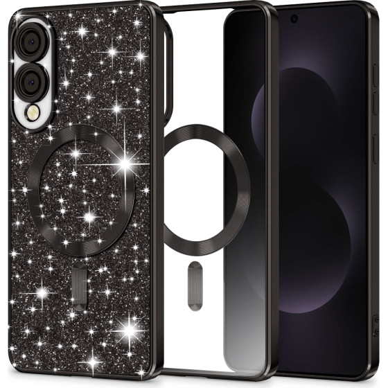 Techsuit - Luxury Glitter Magsafe - Samsung Galaxy S25 Edge - Black