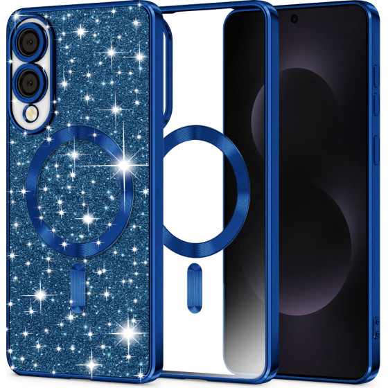 Techsuit - Luxury Glitter Magsafe - Samsung Galaxy S25 Edge - Deep Blue