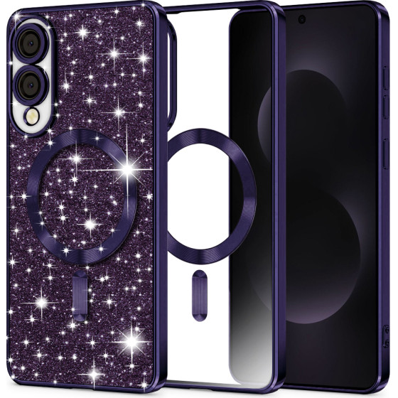 Techsuit - Luxury Glitter Magsafe - Samsung Galaxy S25 Edge - Deep Purple