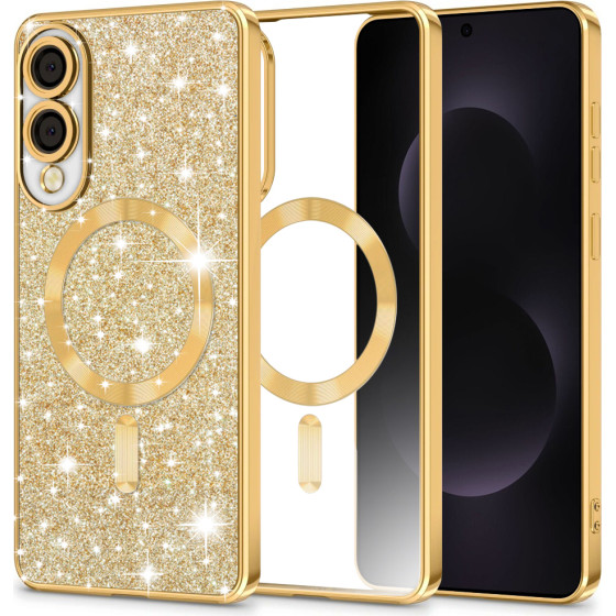 Techsuit - Luxury Glitter Magsafe - Samsung Galaxy S25 Edge - Gold