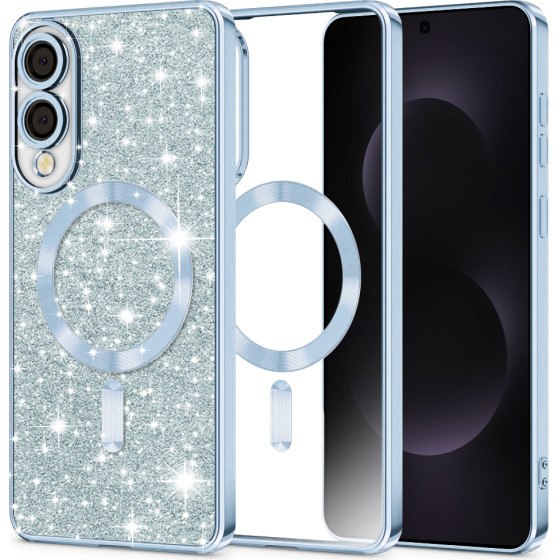 Techsuit - Luxury Glitter Magsafe - Samsung Galaxy S25 Edge - Light Blue
