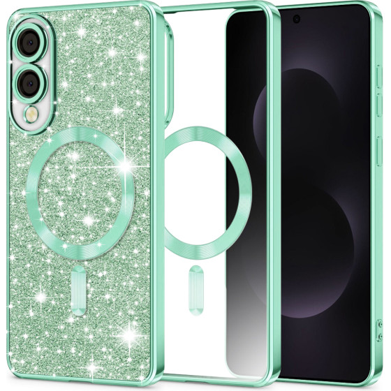 Techsuit - Luxury Glitter Magsafe - Samsung Galaxy S25 Edge - Light Green