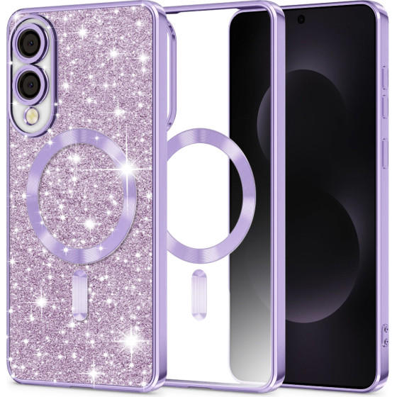 Techsuit - Luxury Glitter Magsafe - Samsung Galaxy S25 Edge - Light Purple