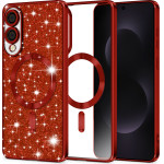 Techsuit - Luxury Glitter Magsafe - Samsung Galaxy S25 Edge - Red
