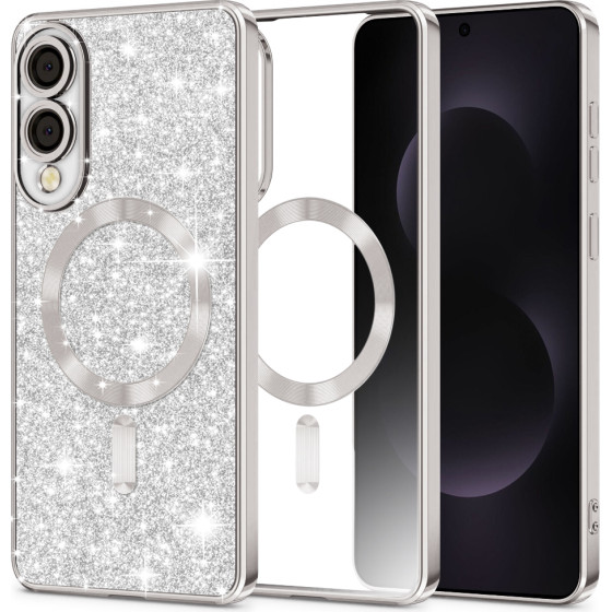 Techsuit - Luxury Glitter Magsafe - Samsung Galaxy S25 Edge - Silver