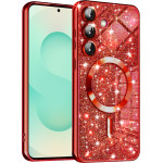 Techsuit - Luxury Glitter Magsafe - Samsung Galaxy S25 Plus - Red