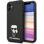 Karl Lagerfeld iPhone12 mini 5,4'' black hardcase Saffiano Ikonik Metal - (KLHCP12SIKMSBK)