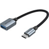 Vention - Otg Adapter - Type-C To Usb 3.0, Cotton Braided, 5Gbps, Gaming, No Lag And Latency - Gray - (CCXHB)