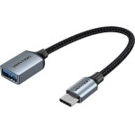 Vention - Otg Adapter - Type-C To Usb 3.0, Cotton Braided, 5Gbps, Gaming, No Lag And Latency - Gray - (CCXHB)