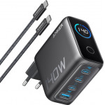 Anker Wall Charger Zolo, 140W, 5A, 1 x USB-A - 3 x USB-C, With USB-C Cable, Black - (B2697GZ1)