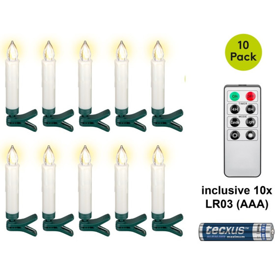 Goobay 10 Wireless Led Christmas Tree Candles incl. 20x Aaa (LR03) - (75257)