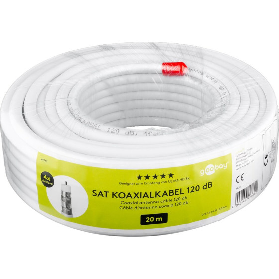 Goobay 120 Db Sat Coaxial Cable, 4x Shielded - (49761)