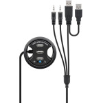 Goobay 3-Port Usb Built-In Hub With 2x 3.5 Mm Jack Sockets - (93894)