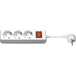 Goobay 3-Way Power Strip With Switch, 1.5 m, White - (51285)