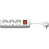 Goobay 3-Way Power Strip With Switch, 3 m, White - (51083)