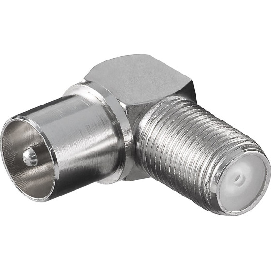 Goobay Angle Adapter: F Socket   Coaxial Plug 90� (10 pcs) - (12236)