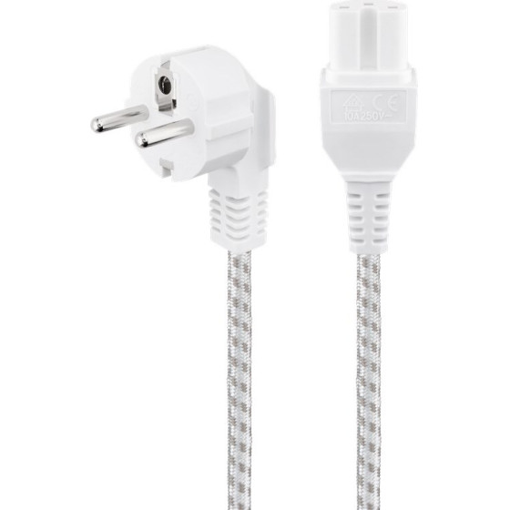 Goobay Angled Connection Cable With hot-Condition coupler, 2 m, White And Silver, (3*0.75 mm�) - (93314)