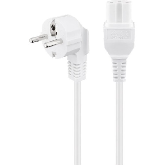 Goobay Angled Connection Cable With hot-Condition coupler, 2 m, White, (3*0.75 mm�) - (30370)