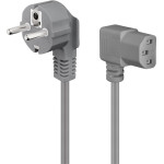 Goobay Angled Iec Cord On Both Sides, 2 m, Grey, (3*0.75 mm�) - (50079)