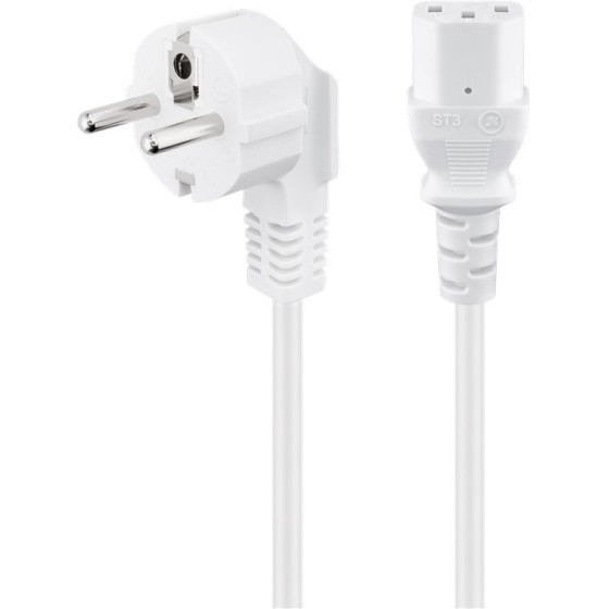 Goobay Angled Iec Cord, 1.5 m, White, (3*0.75 mm�) - (96030)