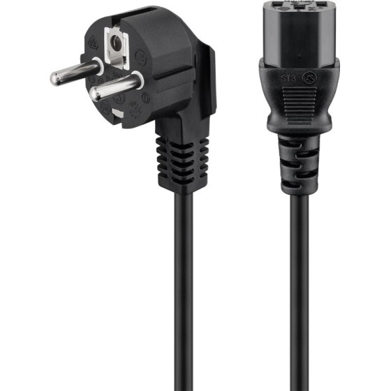 Goobay Angled Iec Cord, 1.8 m, Black, (3*0.75 mm�) - (59566)