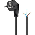 Goobay Angled Protective Contact Cable For Assembly, 1.8 m, Black, (3*0.75 mm�) - (59572)