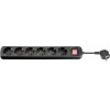 Goobay 6-Way Power Strip With Switch, 1.5 m, Black - (51290)