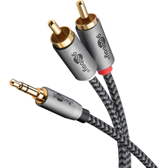 Goobay Audio Adapter Cable AUX, 3.5 Mm Jack To Stereo Rca Plug, 2 m - (65288)