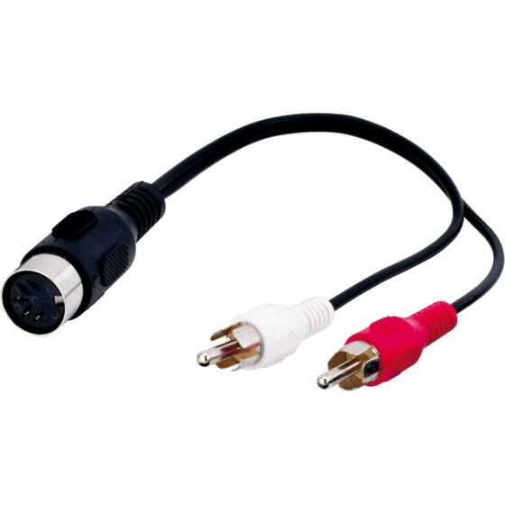Goobay Audio Cable Adapter, Din Female To Stereo Rca Male - (50004)