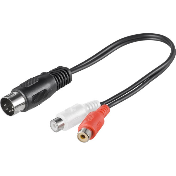 Goobay Audio Cable Adapter, Din Male To Stereo Rca Female - (50002)