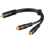 Goobay Audio Y Cable Adapter, 1x Stereo Rca Male To 2x Rca Female, OFC, Double-Shielded - (50930)