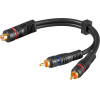 Goobay Audio Y Cable Adapter, 2x Rca Male To 1x Stereo Rca Female, OFC, Double-Shielded - (50375)
