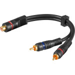 Goobay Audio Y Cable Adapter, 2x Rca Male To 1x Stereo Rca Female, OFC, Double-Shielded - (50375)